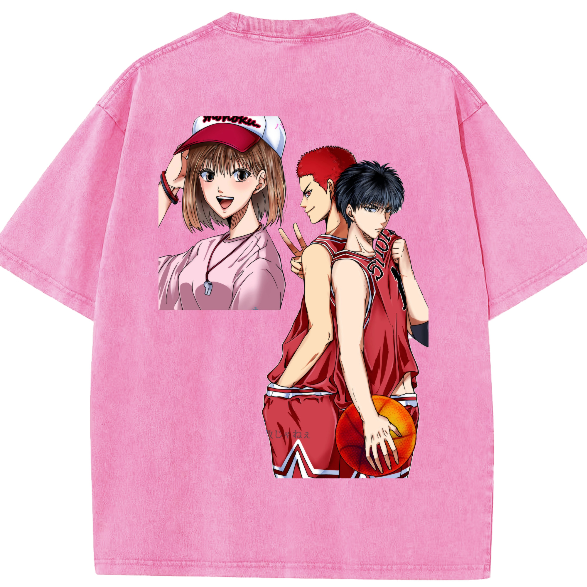 SLAM DUNK／スラムダンク 綿100% ヴィンテージ風 半袖Tシャツ（背面プリント）